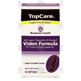 Top Care  vision formula, eye vitamin & mineral supplement, softge 50ct