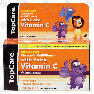 Top Care  children's chewable vitamins with extra vitamin c table 100ct
