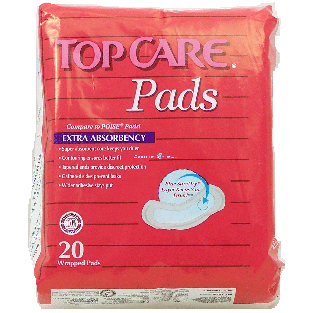 Top Care  pads, moderate absorbency, regular length  20ct