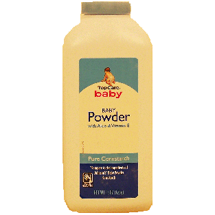 Top Care  cornstarch baby powder, absorbs moisture 15oz