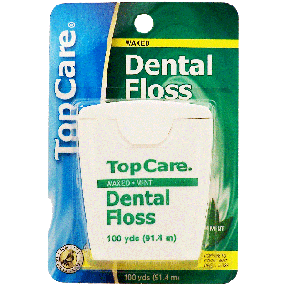 Top Care  dental floss, waxed, mint flavored  120yd