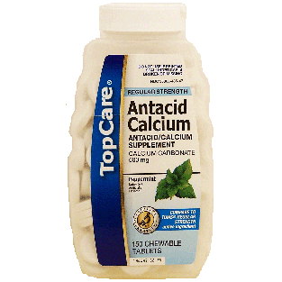 Top Care  antacid calcium supplement, regular strength, peppermin150ct