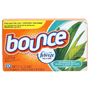 Bounce  fabric softener dryer sheets with febreze meadows & rain s 70ct