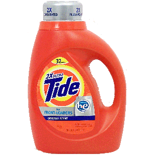 Tide 2x Ultra detergent, high efficiency, for front loaders, 2x50fl oz