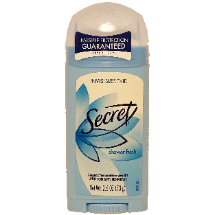 Secret  antiperspirant/deodorant, invisible solid, shower fresh 2.6oz