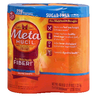 Metamucil 4 in 1 Multi Health orange smooth daily fiber supplement,2pk