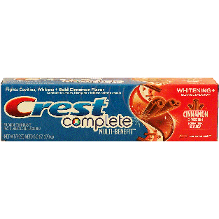 Crest complete fluoride anticavity toothpaste, cinnamon rush 6oz