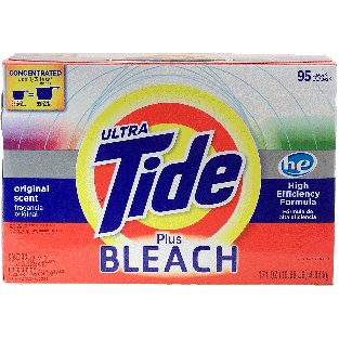 Tide Ultra original scent powder laundry detergent plus bleach, h171oz