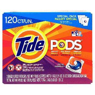 Tide Pods spring meadow detergent plus stain remover plus brighte120ct