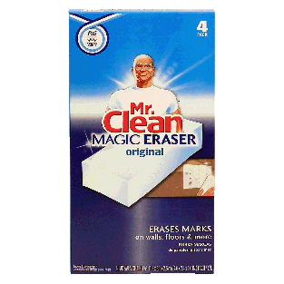 Mr. Clean Magic Eraser original cleaning pad, erases marks on walls 4ct