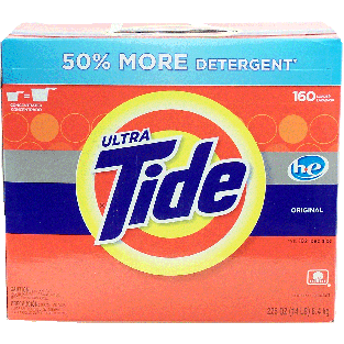 Tide Ultra original powder laundry detergent, 160 loads, h-e 225oz