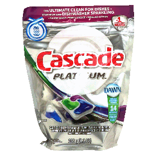 Cascade Platinum dishwasher detergent concentrated actionpacs with 12ct