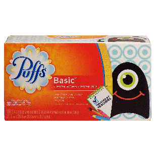 Puffs Basic non-lotion white facial tissue, 2-ply  180ct