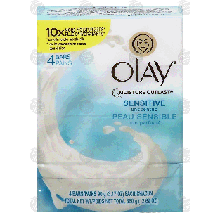 Olay Moisture Outlast soap bars, sensitive, unscented  4pk