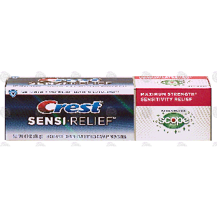 Crest Sensi-Relief toothpaste for sensitive teeth and cavity prev 4.1oz