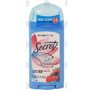 Secret  invisible solid, antiperspirant/deodorant, berry fresh  2.6oz
