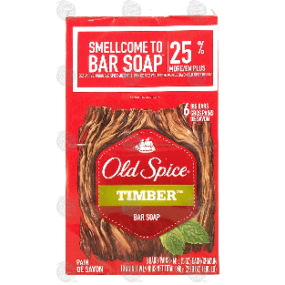 Old Spice Fresher Collection bar soap, timber  6pk