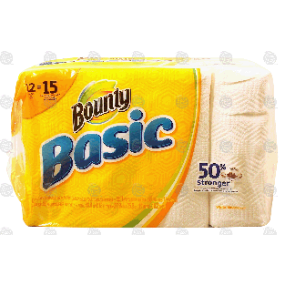 Bounty Basic paper towels, 1 ply sheets, 12 large rolls  12pk