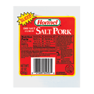 Hormel Salt Pork Dry Salt Cured Sliced 12oz