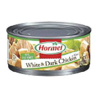 Hormel  white & dark chicken in water, 97% fat free  10oz