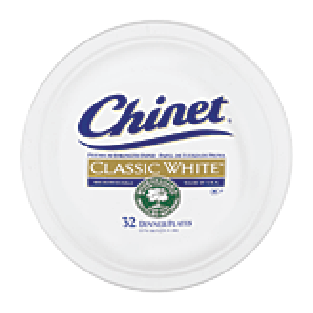 Chinet Classic Paper Plates Dinner  White 10.375 32ct