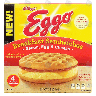Kellogg's Eggo breakfast sandwiches; bacon, egg & cheese, 4 cou10.8-oz