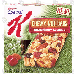 Kellogg's Special K chewy nut bars; cranberry almond, gluten free 5ct
