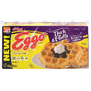 Kellogg's Eggo thick & fluffy blueberry cobbler waffles, 6 coun11.6-oz