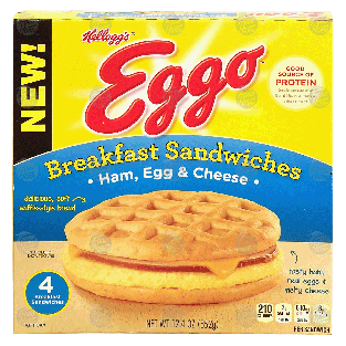 Kellogg's Eggo breakfast sandwiches; ham, egg & cheese, 4 count12.4-oz