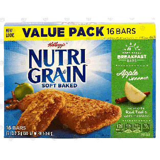 Kellogg's Nutri-Grain soft baked breakfast bars, apple cinnamon,20.8oz