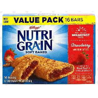 Kellogg's Nutri-Grain soft baked breakfast bars, strawberry, mad20.8oz