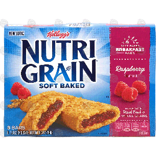 Kellogg's Nutri-Grain soft baked raspberry breakfast bars, 8-bar10.4oz