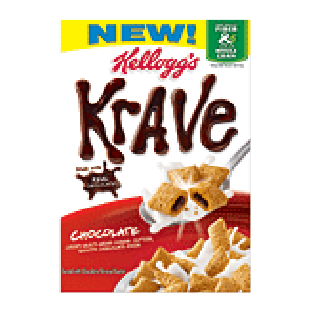 Kellogg's Krave crispy multi-grain cereal outside, smooth chocol11.4oz