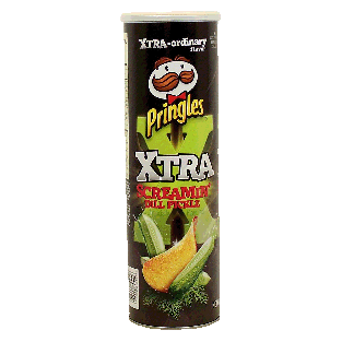 Pringles Xtra screamin' dill pickle flavor potato crisps  5.96oz