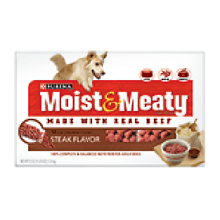 Moist & Meaty Dog Food Steak Flavor 12ct