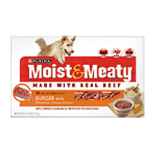 Moist & Meaty Dog Food Burger w/Cheddar Cheese 12ct