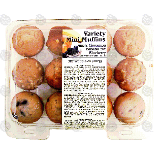CSM Bakery  variety mini muffins, apple cinnamon, banana nut, b10.5-oz