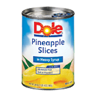 Dole Canned Fruit Pineapple Slices In Heavy Syrup  20oz