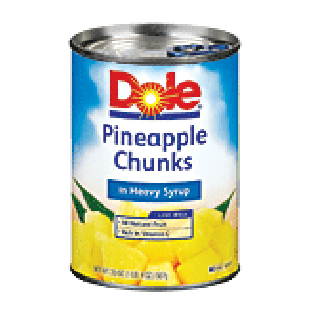Dole Canned Fruit Pineapple Chunks In Heavy Syrup 20oz