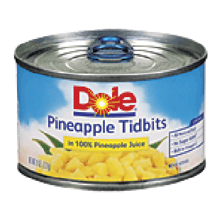 Dole Pineapple Tidbits In Its Own Juice 8oz