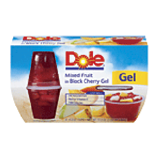 Dole Fruit Bowls Mixed Fruit In Black Cherry Gel 4.3 Oz Cup 4pk
