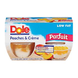 Dole Fruit Bowls Parfait Peaches & Creme 4.3 Oz 