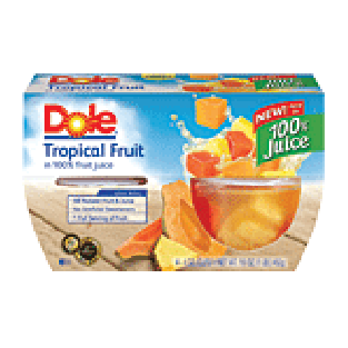 Dole Fruit Bowls Tropical Fruit In Lightly Sweetened Juice 4 Oz Cup4pk