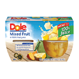 Dole Fruit Bowls Mixed Fruit In Light Syrup 4 Oz Cup 4pk