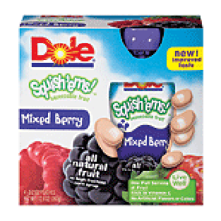 Dole Fruit Squish'ems! apple mixed berry squeezable fruit pouch,12.8oz
