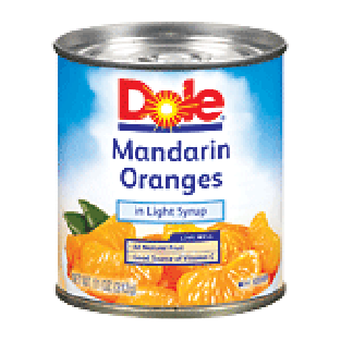 Dole Canned Fruit Mandarin Oranges Whole Segments In Light Syrup 11oz