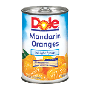 Dole Canned Fruit Mandarin Oranges In Lightly Sweetened Fruit Juic15oz