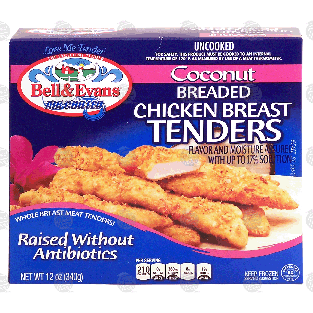 Bell & Evans Air Chilled uncooked coconut breaded chicken breast 12-oz