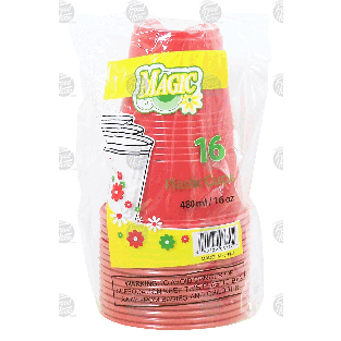 Magic  16 oz plastic cups  16ct