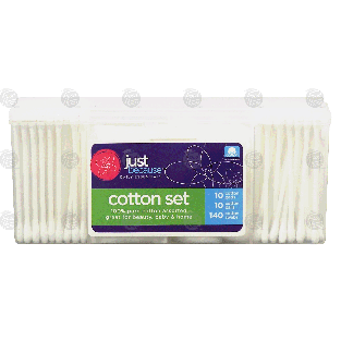 Just Because  cotton set; 10 cotton pads, 10 cotton balls, 140 cott 1pk